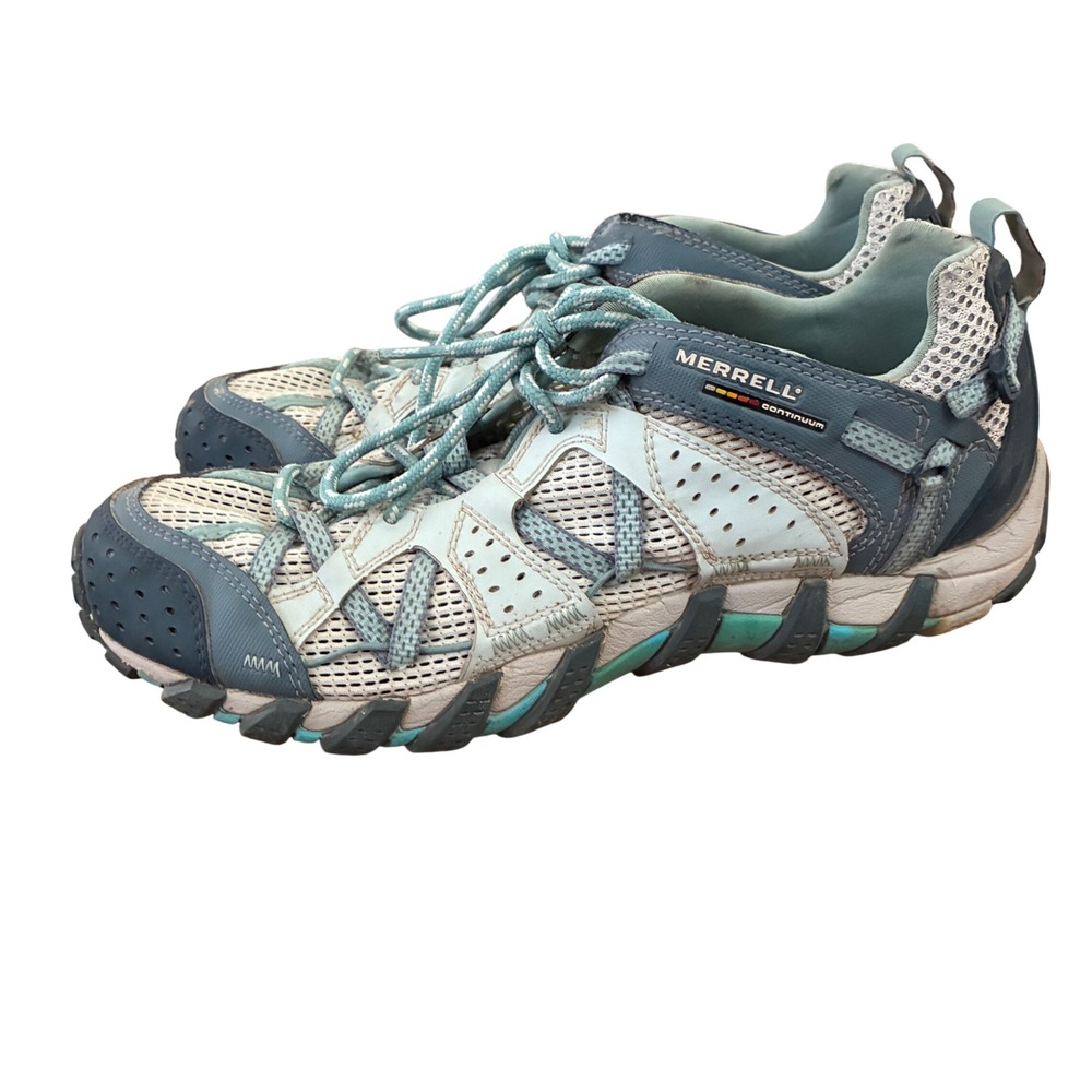 Merrell Continuum Hiking Shoes Women Size 10 Teal Gray Granola Outdoors Gorpcore